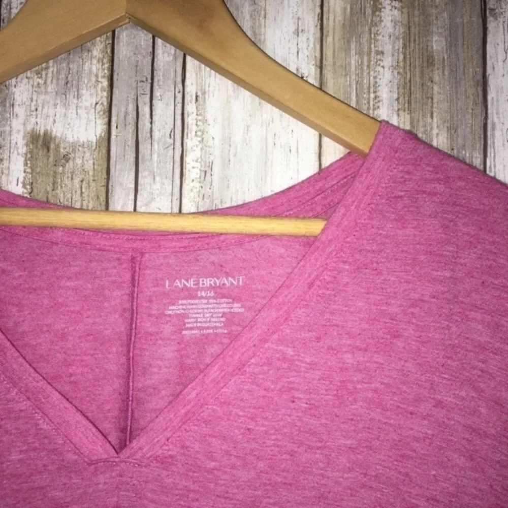 Lane Bryant Pink 3/4 Sleeve Blouse - Picture 3 of 4